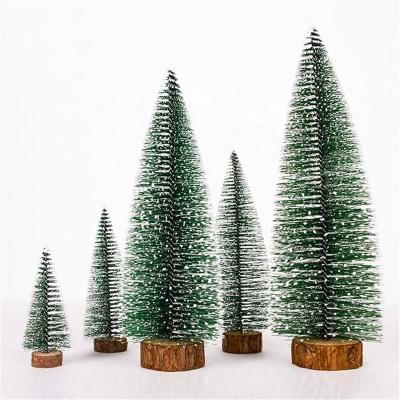 China Garland Mini Christmas Tree Pine Needle Flocking Christmas Tree with White Cedar Small Desktop Christmas Tree Ornaments for sale