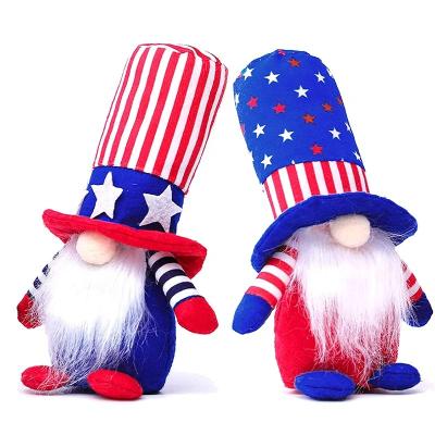 China Harvest Festival Doll Decoration Independence Day Patriotic Gnome Doll Dwarf Light Up American Christmas Gnome Plush Doll Faceless Decorations Lighting Facele for sale