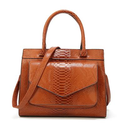 China High Quality PU Leather Crocodile Patent Bag Ladies Wholesale Fashionable Leather Handbags for sale