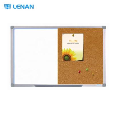 China Office Wall Mounted Aluminum Frame Erase Combination Board Magnetic Whiteboard Cork Board Half Dry Half Board for sale