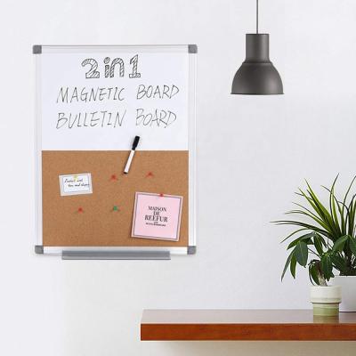 China White Cork Board White Board Bulletin Board Aluminum Erase Half Magnetic Dry Board Combination Desk Frame for sale