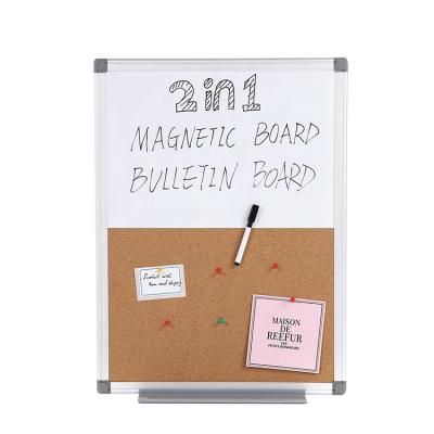 China Wall Mounted Desk 2-in-1 Half Magnetic Whiteboard Half Cork Board Combination Board For Home Office Classroom for sale