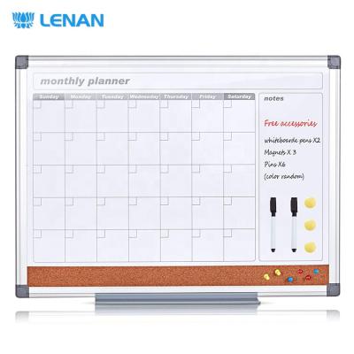 China High Quality Aluminum Magnetic Dry Whiteboard Wall Mounted Monthly Planner Calendar Erase Desk Frame White Board for sale