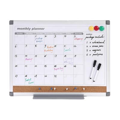 China Office White Board Standard Size Aluminum Frame Whiteboard Calendar Erase Planner Magnetic Weekly Monthly Dry Board for sale