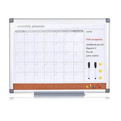 China Wall Mounted Aluminum Whiteboard Dry Erase Frame Magnetic Calendar Office Whiteboard Program Planner Board for sale