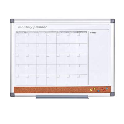 China Magnetic Aluminum Frame Dry Erase Whiteboard Desktop 3 in1 Combination Calendar Whiteboard Monthly Planner Board for sale