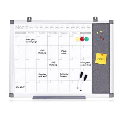 China Perfect for New Arrival Wall Hang Felt Planning Notice Board Filtering Whiteboard Dry Calendar Board Monthly Erase Planner Magnetic Board for sale