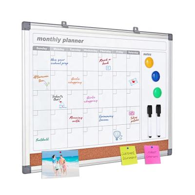 China Wall Mounted Office 90x60cm Monthly Planner Whiteboard Combination Magnetic Dry Erase Calendar Whiteboard for sale