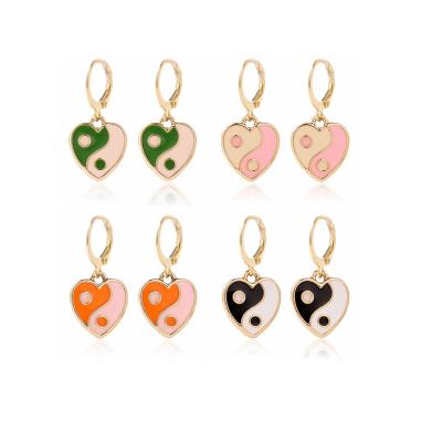 China Hot Selling Multi-Color Cute CIA Oil Drop Love Tai Chi Chatter Earrings c Earrings for sale