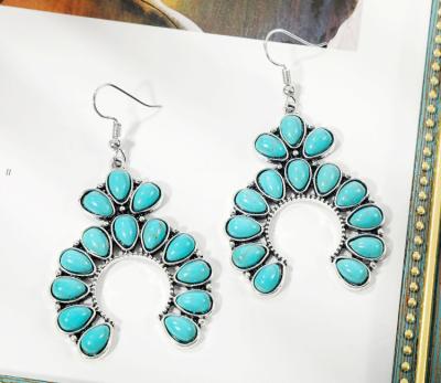 China New Style Turquoise Retro Style Earrings Bohemian Girls European CLASSIC Bohemian Earrings Women Girls for sale