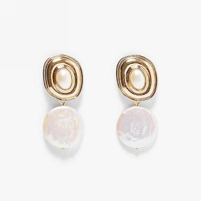 China Cute hot sale baroque women girls retro earrings natural irregular imitation pearl earrings pearl earrings for sale