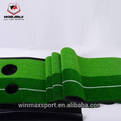 China Indoor Golf Double Hole Putting Green Win.max 3M Ball Return In Practice Putting Mat 3M for sale