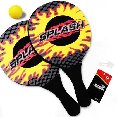 China China factory high quality wooden neoprene beach tennis racket set custom beach paddle for beach entertainment 2 paddles and 1 ball for sale