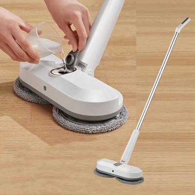 China Hign Quality Handheld Wireless Hot Selling Wireless Electric Automatic Rotating Floor Spray Cleaner Double Mop for sale