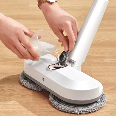 China Sustainable Wholesale Portable Double Spinning Electric Hard Floor Wet Floor Mop Cleaner for sale