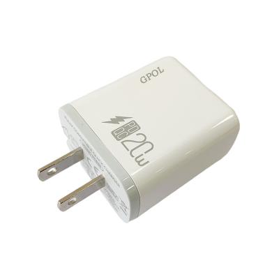 China Hot Type C Mini Mobile Phone Quality Palladium 20w Wall Charger Mobile Phone Fast Charger Us Plug For Phone for sale