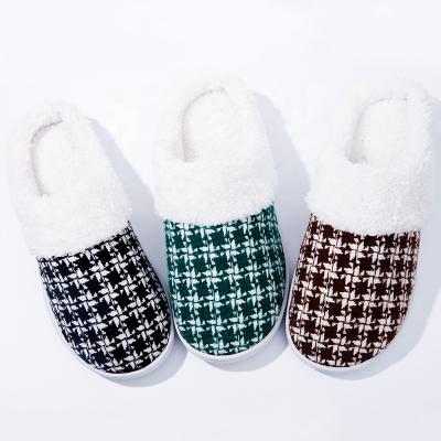 China Fashion Trend Women's Fuzzy Faux Fur Wool Plush Bedroom Slippers Curly Plush Knitted Comfortable Memory Foam Shoes for sale