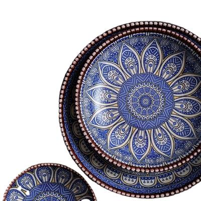 China Sustainable Bohemian style ceramic bowl and dish set style is strong, suitable for all kinds of occasions for sale