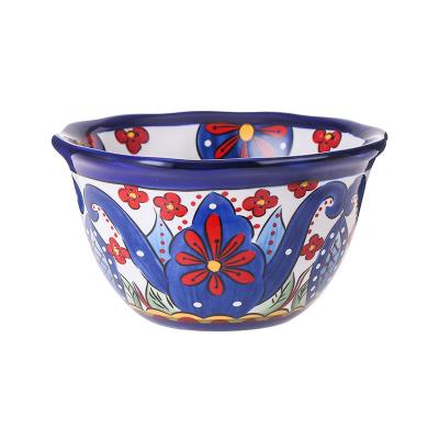 China Sustainable Bohemian Style Ceramic Round Bowl With Exquisite Pattern Is Suitable For Tea for sale