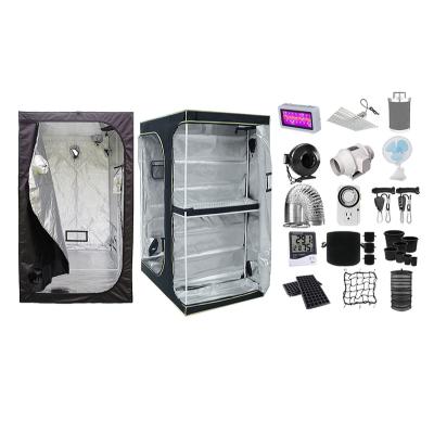 China Easily Assembled Grow Tent Complete Kit (With LED Grow Light Carbon Filter Fan Air Duct Rope Hanger Built-in Timer etc) for sale