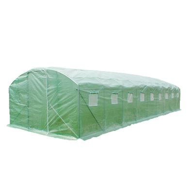 China Easily Assembled MOQ 1 Polytunnel 800x300x200 Plastic Sheet Green House Backyard Garden UV Greenhouse Cheap UV Greenhouse 8mx3m for Home Use for sale