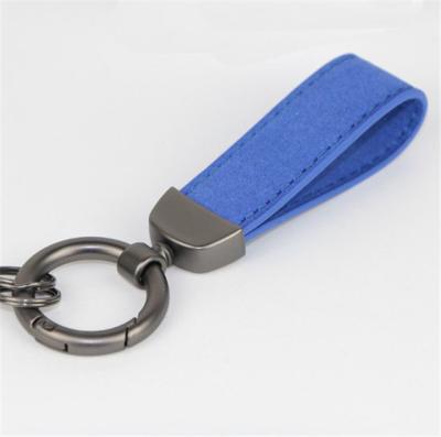 China Advertising Promotion / Gifts High Quality Suede Leather Key Chain With Logo Custom for sale