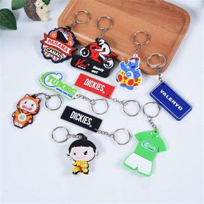 China Promotion or business gift personalized soft pvc 2d custom shaped soft pvc key chain for sale