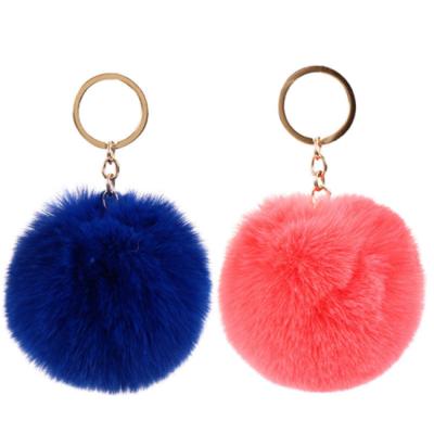 China 8cm Security Key Chain Keychains Small Promotional Gift Pom Poms For Women for sale