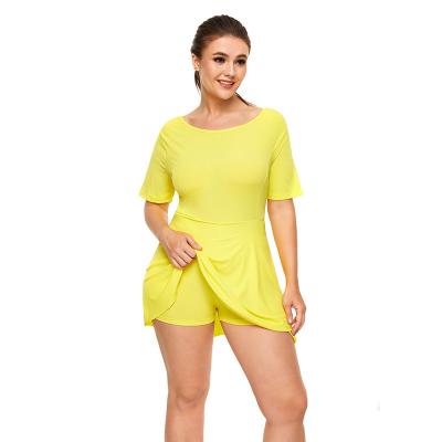 China Breathable Large Size Anti-Glare Yoga Fitness One-Piece Sports Skirt Quick-Drying Stretch Golf Tennis Skirt Sports Skirt Women One-Piece for sale