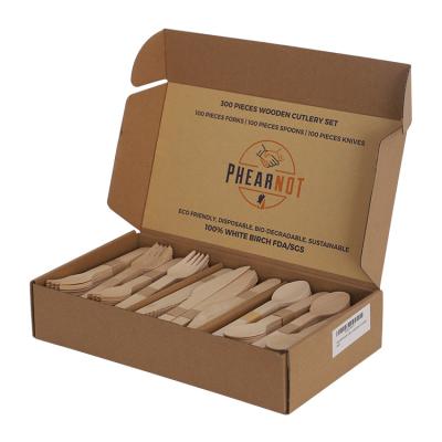 China Wholesale Spoon Forks Knives Biodegradable Bamboo Cutlery Set Disposable for sale