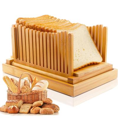 China Homemade bread foldable customizable bamboo bread slicer and cutting board for sale