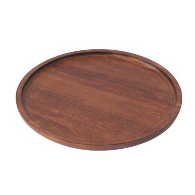 China Rustic Wooden Tray High Quality Black Wooden Trays Round Wooden Tray for sale