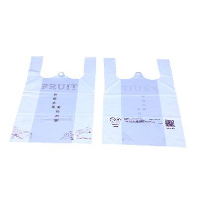 China Wholesale Price BIODEGRADABLE Disposable Plastic Vest Hand Held Shopping Bag For Cake Shop for sale