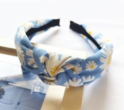 China Daily Life Attractive Breathable Paisley Flowers Hair Band Korea Vintage Fancy Hair Band Knotted Headbands Printed Headband for sale