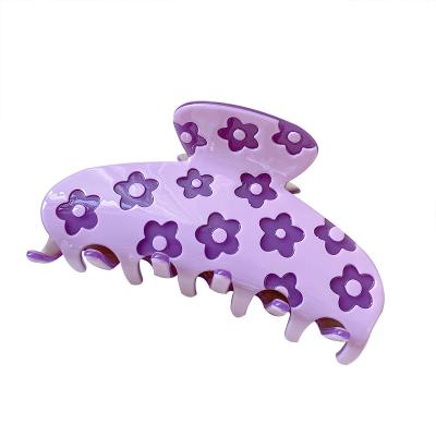 China High grade acetic acid hair clip large shark flower design new arrival fashion disc clip women's hair clip hair accessories for sale