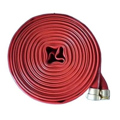 China Flat Rubber Fire Hose 8 Inch Coupling Pipe TPU Lining Lay Fighting Hose for sale