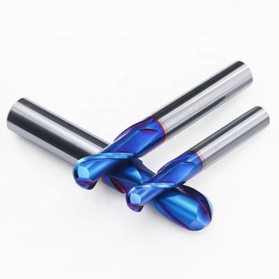 China HRC50 HRC55 HRC65 2 Milling Cutter Flutes Ball Nose End Mill Tungsten Carbide Cutter CNC Router Bit Tool Milling Cutting Tools for sale