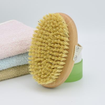 China Factory Wholesale 100% All Natural Natural Vegan Sisal Bristle Exfoliating Brush Handle Bamboo Wooden Shower Body Bath Dry Brush for sale