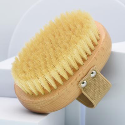 China All Natural Natural Bristle Exfoliating Massage Shower Body Bath Brush High Quality Bamboo Dry Skin Body Brush for sale