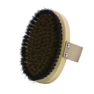 China All Natural Bamboo Bath Skin Body Scrub Soft Natural Bristle Dry Brush Body Scrubber Wood Exfoliating Brush For Cellulite, Dead Skin for sale