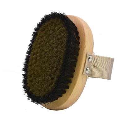 China All Natural Promotional Gift Private Label Round Bamboo Dry Natural Wooden Body Brush Bath Brush for sale