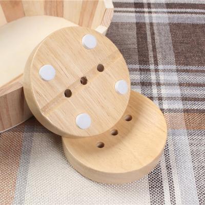 China Sustainable Bamboo Soap Dish Holders for Shower Bar Soap Holders for Bathroom Sink Bulk Small Wooden Soap Tray for sale