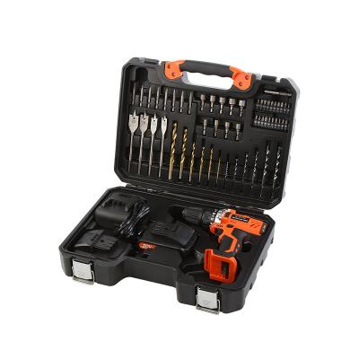 China AT-55E 55PCS Power Drill Set 20v Drive Impact Electric Drill Set 18v Lithium Battery Cordless Drill Set AT-47E for sale