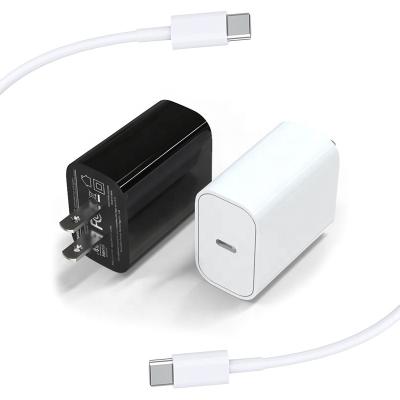 China UniversalÂ  Hot Selling FCC/ETL Certification Charging US Plug A+C Double Ports Quick Charger with 3FT PD Cable for sale