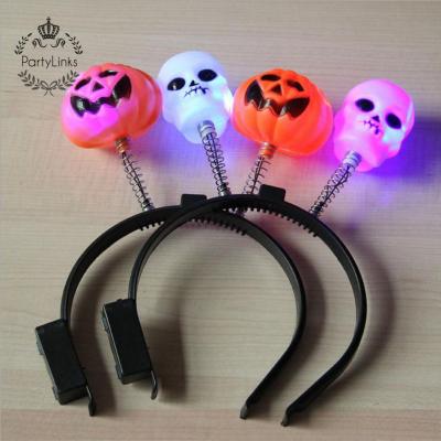 China Led Party Props Halloween Decoration Pumpkin Fiber Flashing Headband for sale