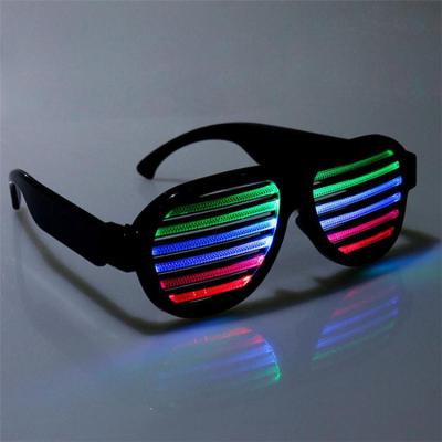 China Holiday Wholesale Glass LED Sunglasses EL Flashing Wire Led Crazy Big Light Up Party Glasses for sale