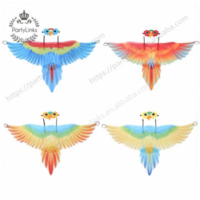 China Polyester Kids Boys Girls Parrot Costume Outfits Wings Eye Mask Cap Felt Masquerade Carnival Rave Halloween Festival Props for sale