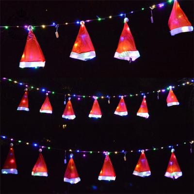 China Led Clothes Xmas Luminous Hat Christmas Tree Pendant Ornaments Color Luminous Hat Ornaments Hat Flashing Lights for sale