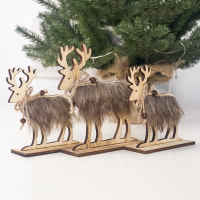 China New DIY Wooden Elk Ornaments Christmas Decoration Ornaments For Bars Shopping Malls Christmas Party Home Gifts For Kids for sale