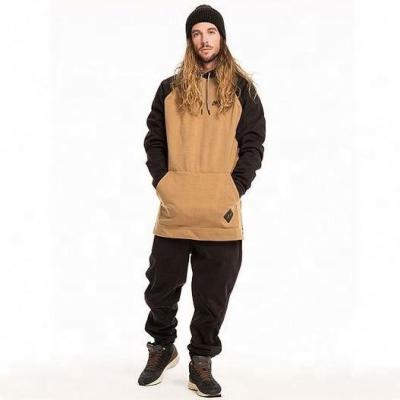 China Anti-wrinkle Tan And Black Unisex Hoodies Ski Snowboard Long Tall Hoodie for sale